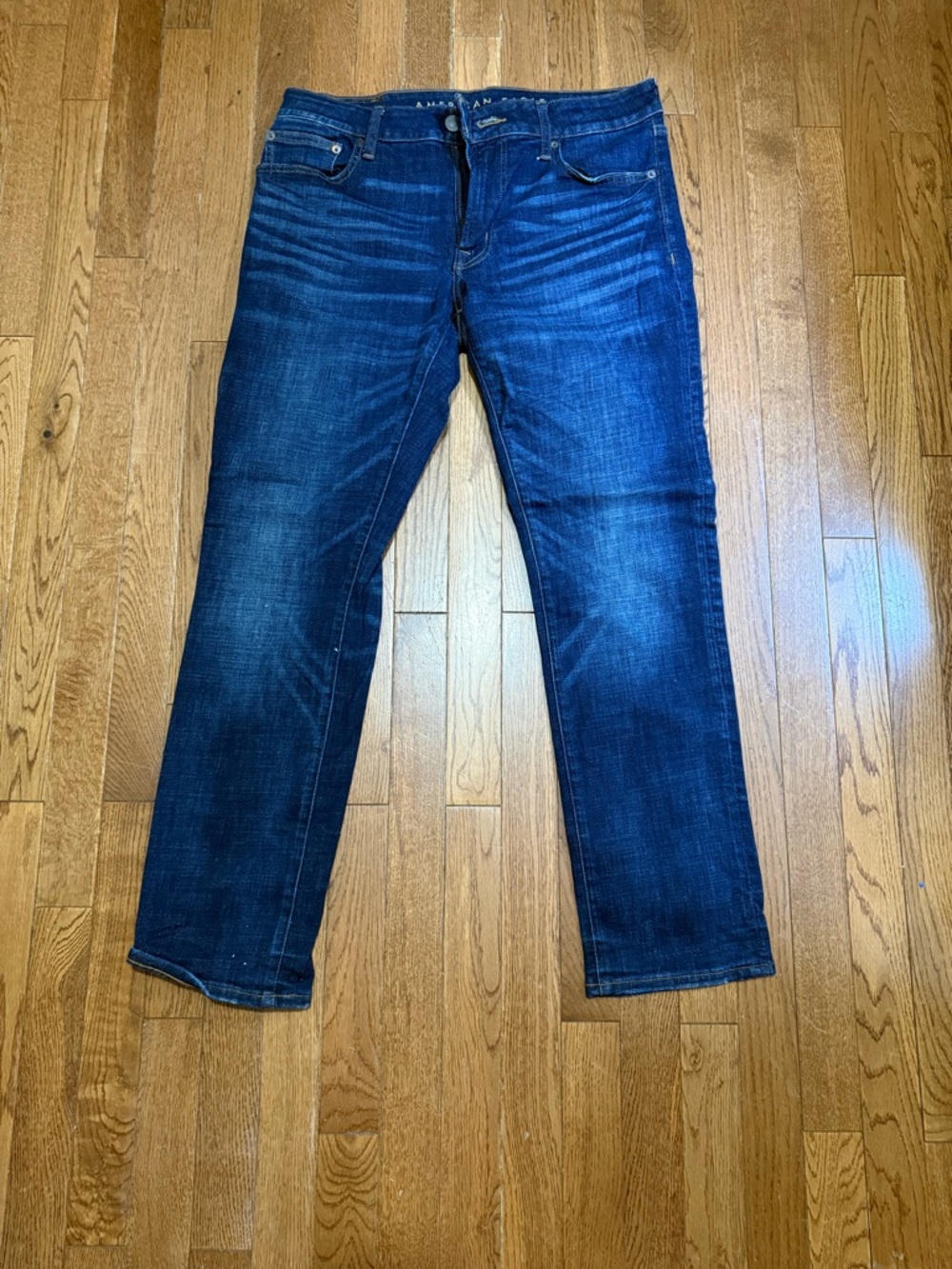 American Eagle Outfitters Straight Leg Jeans in Dark Blue